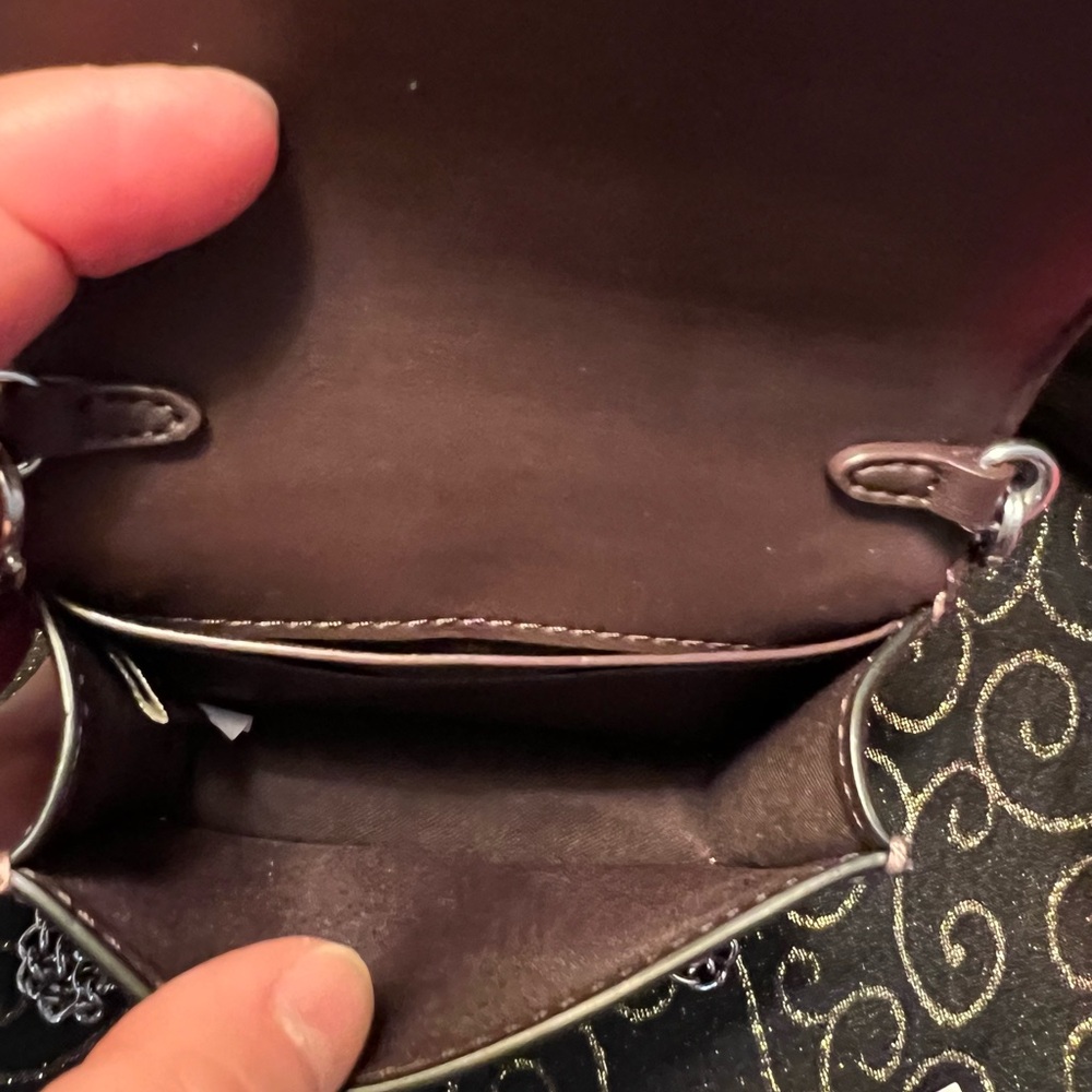 Coach Safiano Brown & Pink Bow Micro Mini Crossbody w/Silk Scarf (2pcs) - Picture 9 of 16